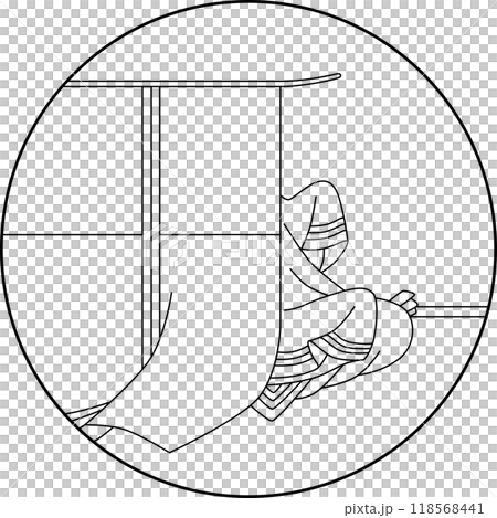 線画円形百人一首 式子内親王 線画円形百人一首 式子内親王 118568441