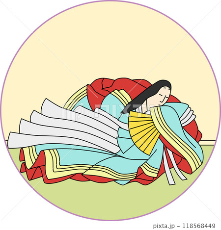 カラー円形百人一首　殷富門院大輔 118568449