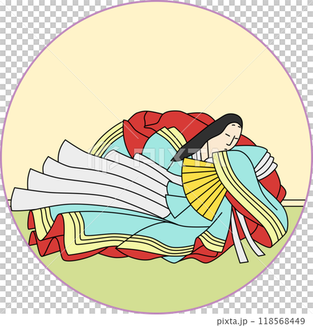 カラー円形百人一首　殷富門院大輔 118568449