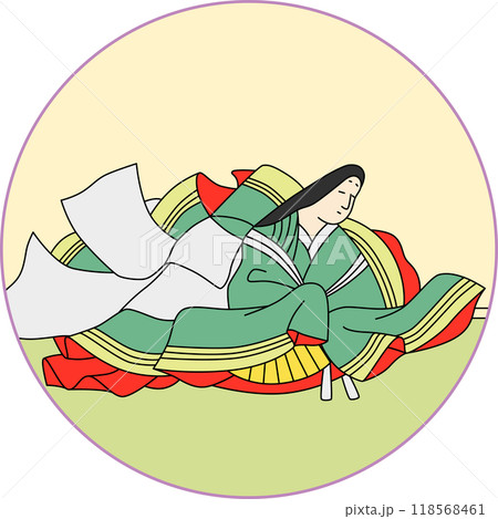 カラー円形百人一首　二条院讃岐 118568461