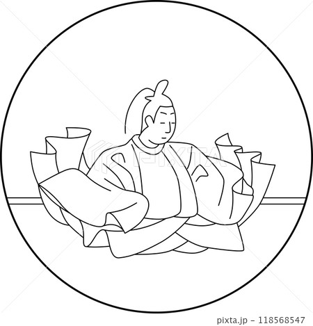 線画円形百人一首 順徳院 線画円形百人一首 順徳院 118568547