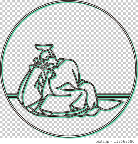 Color shadow circular Hyakunin Isshu Sarumaru Dayu 118568580