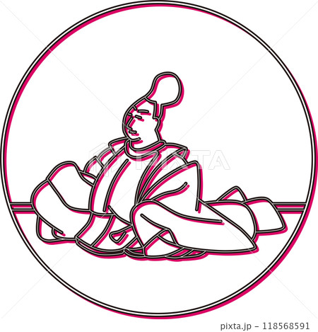 カラーシャドウ円形百人一首　安倍仲麿 118568591