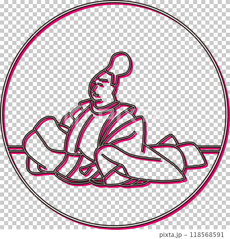 カラーシャドウ円形百人一首　安倍仲麿 118568591