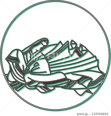 カラーシャドウ円形百人一首　小野小町 118568604