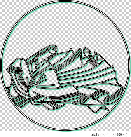 カラーシャドウ円形百人一首　小野小町 118568604