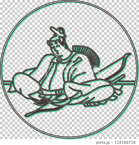 カラーシャドウ円形百人一首　在原業平朝臣 118568718