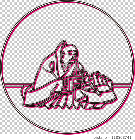 彩色陰影圓形百人一集總書師 彩色陰影圓形百人一集總書師 118568741