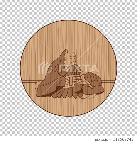 木彫り円形百人一首 素性法師 木彫り円形百人一首 素性法師 118568743