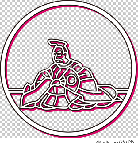 カラーシャドウ円形シンプル百人一首　文屋康秀 118568746