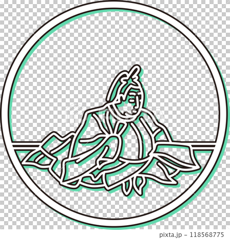 カラーシャドウ円形シンプル百人一首 中納言兼輔 カラーシャドウ円形シンプル百人一首 中納言兼輔 118568775