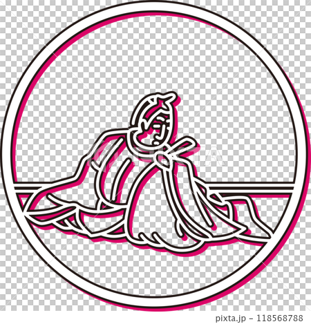 カラーシャドウ円形シンプル百人一首 凡河内躬恒 カラーシャドウ円形シンプル百人一首 凡河内躬恒 118568788