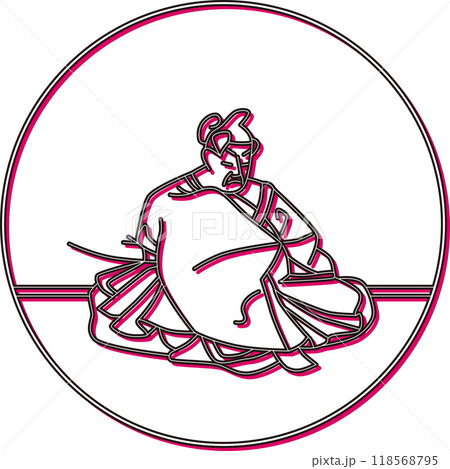 カラーシャドウ円形百人一首　壬生忠岑 118568795