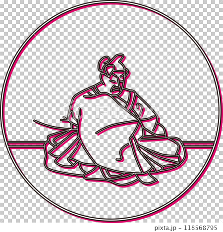 彩色陰影圓形百人一秀壬生正 118568795