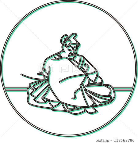 カラーシャドウ円形百人一首　壬生忠岑 118568796