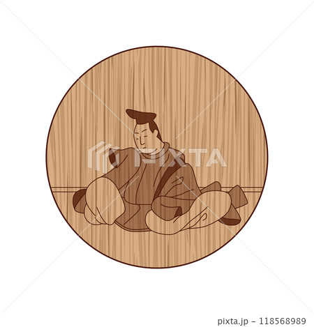 木彫り円形百人一首　曾禰好忠 118568989