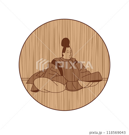 木彫り円形百人一首 藤原実方朝臣 木彫り円形百人一首 藤原実方朝臣 118569043