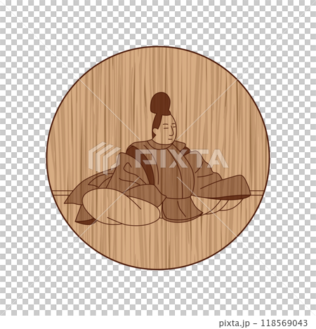 木彫り円形百人一首 藤原実方朝臣 木彫り円形百人一首 藤原実方朝臣 118569043