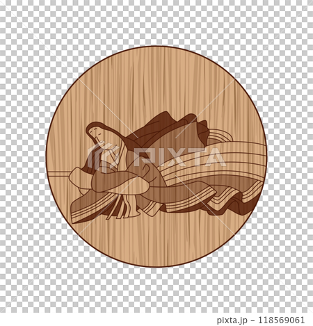 木雕圓形百人一義堂三志坊 118569061