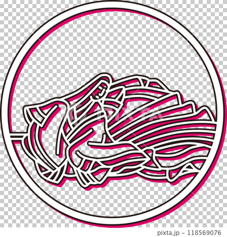 カラーシャドウ円形シンプル百人一首　紫式部 118569076