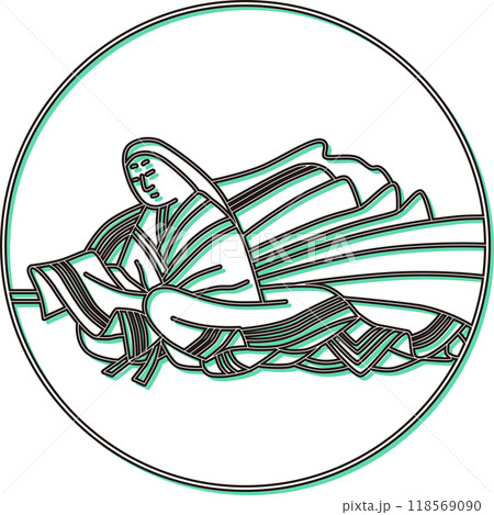 カラーシャドウ円形百人一首　赤染衛門 118569090