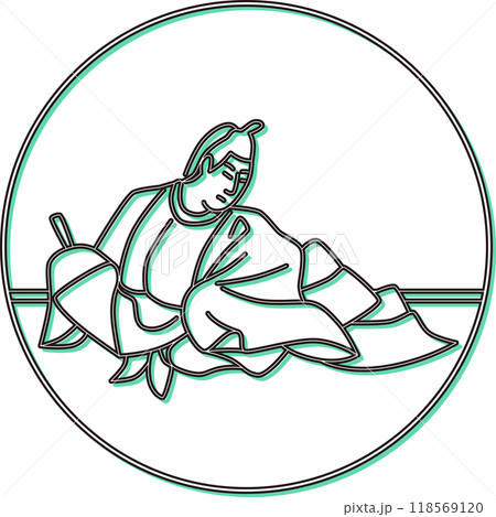 カラーシャドウ円形百人一首　権中納言定頼 118569120