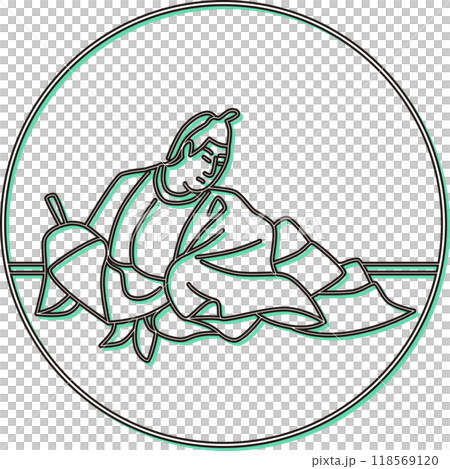 カラーシャドウ円形百人一首　権中納言定頼 118569120