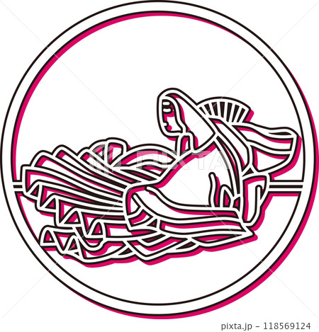 カラーシャドウ円形シンプル百人一首 相模 カラーシャドウ円形シンプル百人一首 相模 118569124