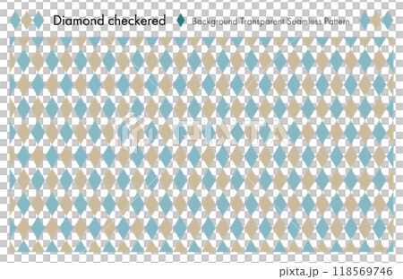 鑽石圖案格紋無縫圖案/透明背景/藍色/棕色 鑽石圖案格紋無縫圖案/透明背景/藍色/棕色 118569746