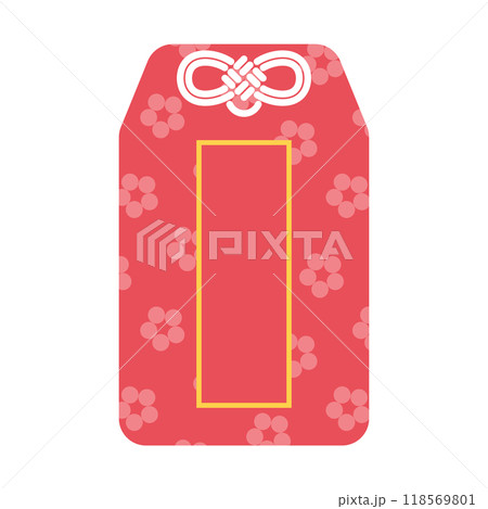 花柄の赤いお守りのイラスト 花柄の赤いお守りのイラスト 118569801