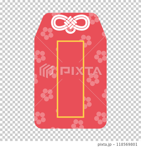 花柄の赤いお守りのイラスト 花柄の赤いお守りのイラスト 118569801