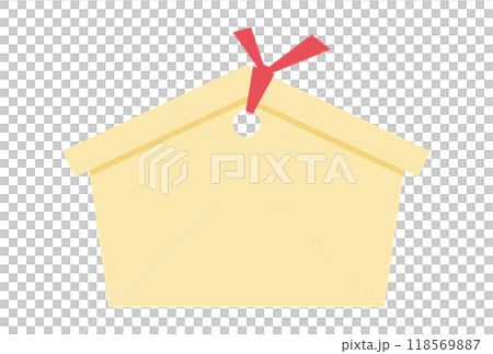 帶有紅色絲帶的還願牌的插圖 118569887