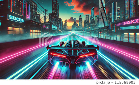 スピードの軌跡: モダンレーシングカーの躍動感 118569903