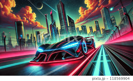 スピードの軌跡: モダンレーシングカーの躍動感 118569904