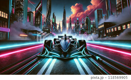 スピードの軌跡: モダンレーシングカーの躍動感 118569905