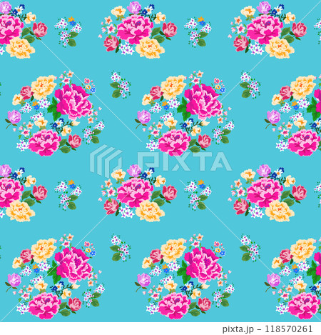 台湾花布のシームレスパターン_水色 台湾花布のシームレスパターン_水色 118570261