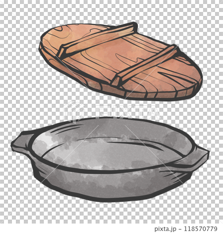 Hand-drawn brush-style illustration of sukiyaki 118570779