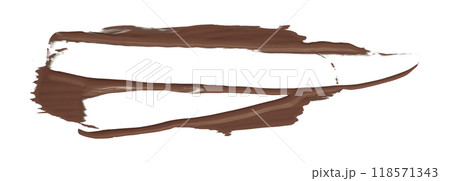 Separate torn brown brush strokes on white background. 118571343