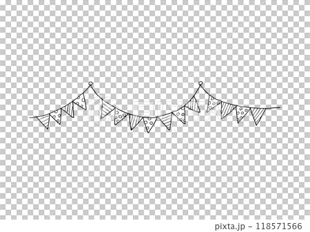 Garland (hand-drawn, monochrome) 118571566