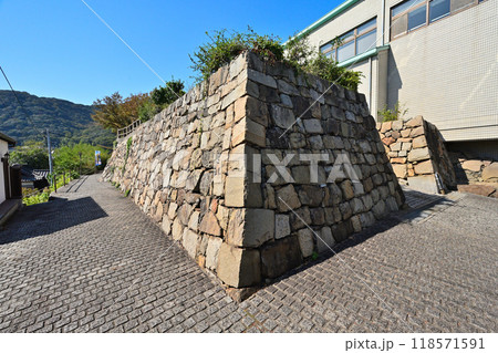 備後国「鞆城」の石垣と眺望　鞆の浦を望む 118571591