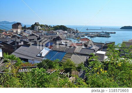 備後国「鞆城」の石垣と眺望　鞆の浦を望む 118571603