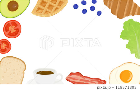 朝ごはんのイラストのフレーム 118571805