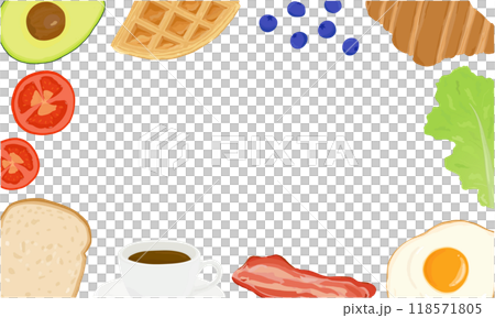 朝ごはんのイラストのフレーム 118571805