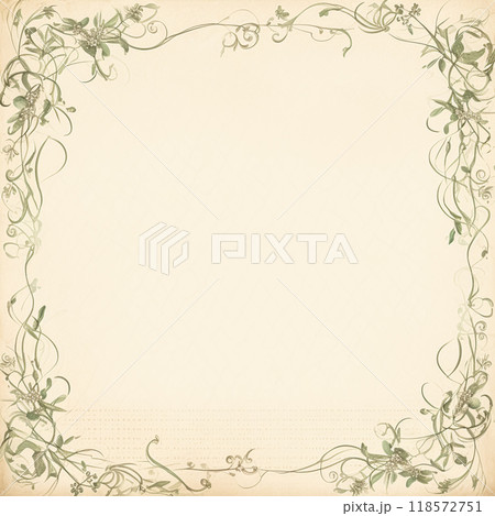 Square blank vintage floral paper background for printable digital paper, art stationery and greeting card illustration idea 118572751