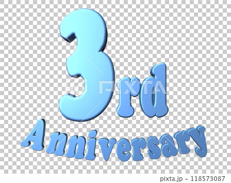 3DCG text "3rd Anniversary" in blue 118573087