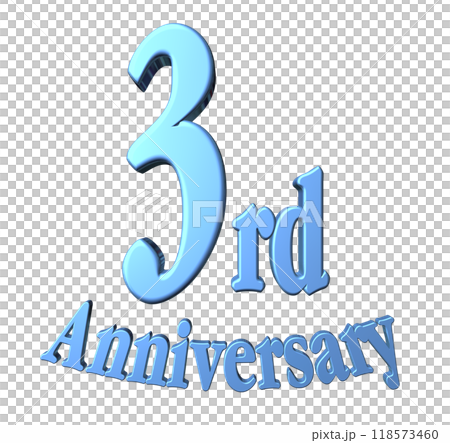 3DCG text "3rd Anniversary" in blue 118573460