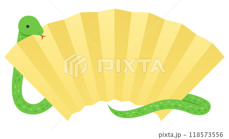 蛇と金色の扇のフレーム 蛇と金色の扇のフレーム 118573556