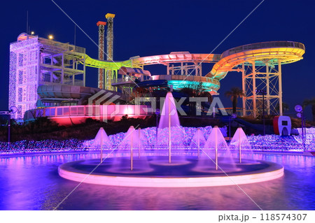 【東京都】よみうりランドのジャイアントスカイリバー(ジュエルミネーション) 【東京都】よみうりランドのジャイアントスカイリバー(ジュエルミネーション) 118574307