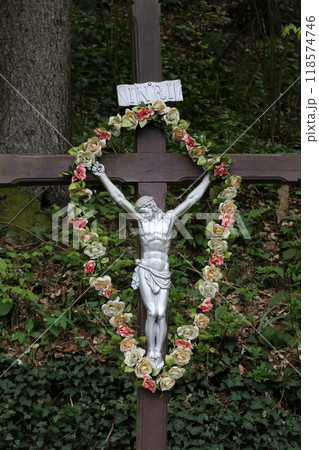 Roadside Crucifix in Zagorje region, Croatia Roadside Crucifix in Zagorje region, Croatia 118574746