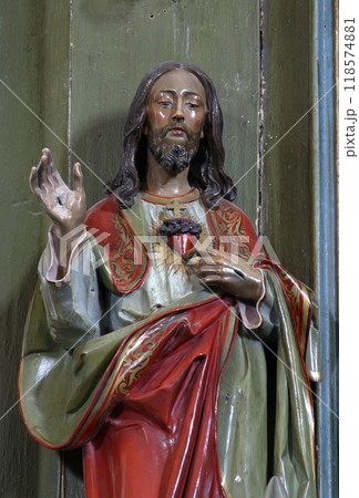 Sacred Heart of Jesus, altar in Parish Church of Saint Mary Magdalene in Donja Kupcina, Croatia 118574881